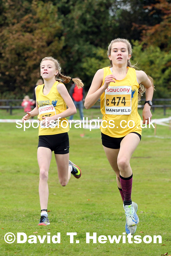Girls under-13s 2021 National Cross Country Relays, Berry Hill Park, Mansfield. Photo: David T. Hewitson/Sports for All Pics